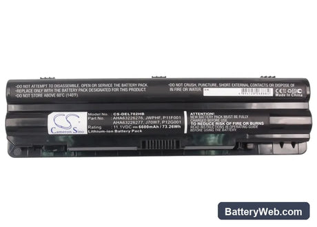 Dell XPS 14 Replacement Battery, 11.1V, 6600mAh, Li-ion 5