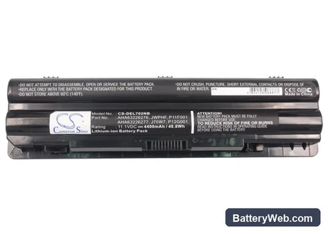 Dell XPS 14 Replacement Battery, 11.1V, 4400mAh, Li-ion 5
