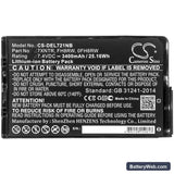 Dell Latitude 7202 Rugged Tablet Replacement Battery, 7.4V, 3400mAh, Li-ion 5