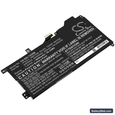Dell Latitude 7200 2-in-1 Replacement Battery, 7.6V, 4650mAh, Li-Polymer 1