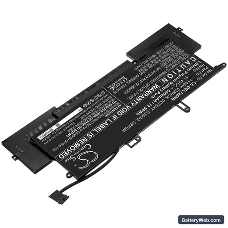 Dell Latitude E7260 Replacement Battery, 11.4V, 6400mAh, Li-Polymer 2