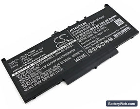 Dell Latitude 12 E7270 Replacement Battery, 7.6V, 7200mAh, Li-Polymer 1
