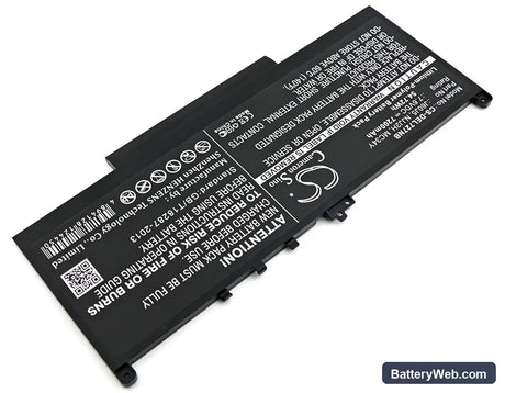 Dell Latitude 12 E7270 Replacement Battery, 7.6V, 7200mAh, Li-Polymer 2