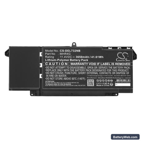 Dell Latitude 13 5320 Replacement Battery, 11.4V, 3650mAh, Li-Polymer 5