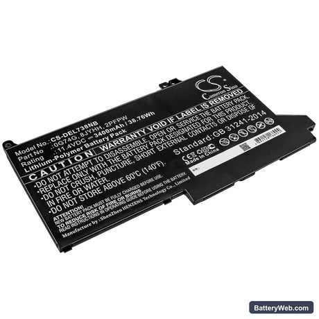 Dell Latitude 12 7280 Replacement Battery, 11.4V, 3400mAh, Li-Polymer 1