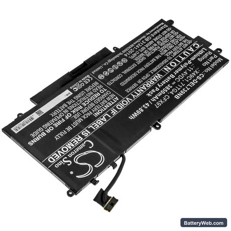 Dell Latitude 5289 2-in-1 Replacement Battery, 11.4V, 3850mAh, Li-Polymer 2