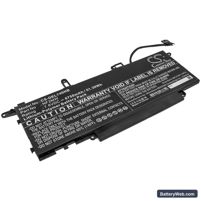 Dell Latitude 7310 2-in-1 Replacement Battery, 7.6V, 6750mAh, Li-Polymer 1