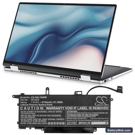 Dell Latitude 7310 2-in-1 Replacement Battery, 7.6V, 6750mAh, Li-Polymer 5