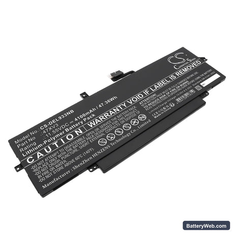 Dell Latitude 9330 Replacement Battery, 11.55V, 4100mAh, Li-Polymer 1