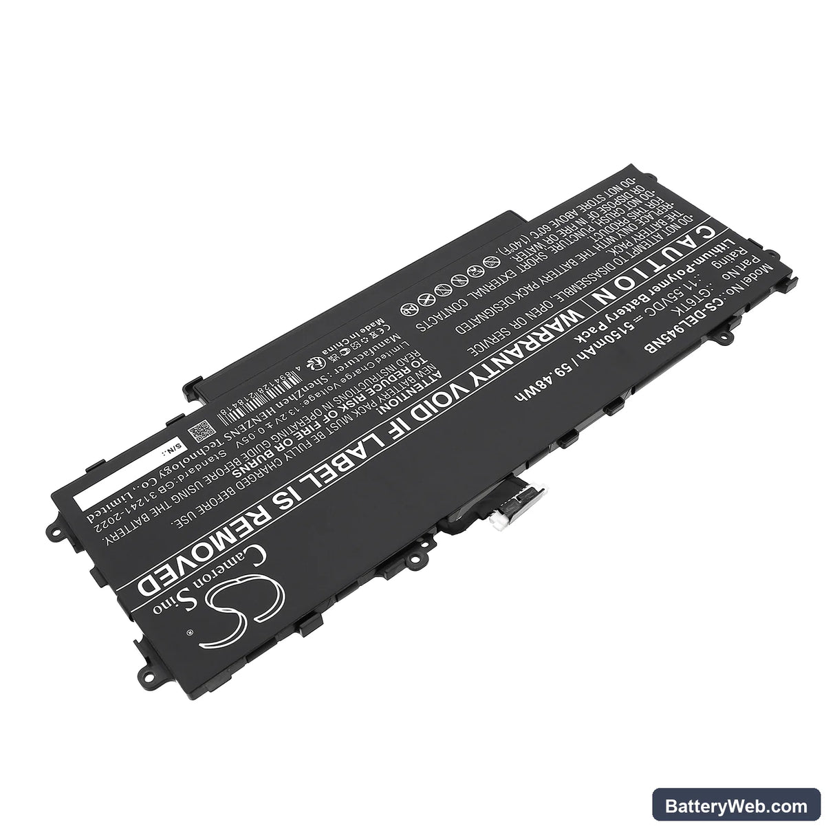 Dell Latitude 9440 2-in-1 Replacement Battery, 11.55V, 5150mAh, Li-Polymer 2