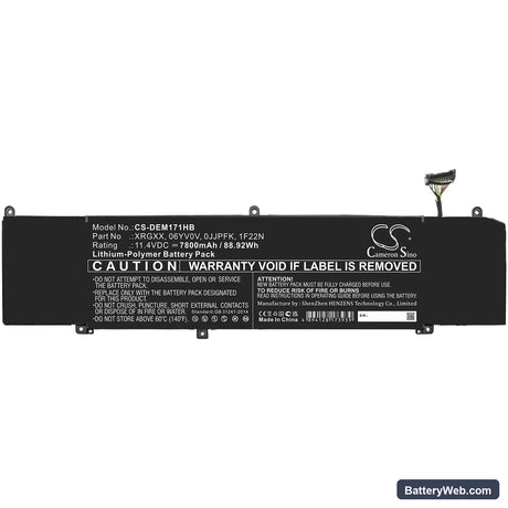 Dell G5 5590-D2785W Replacement Battery, 11.4V, 7800mAh, Li-Polymer 3