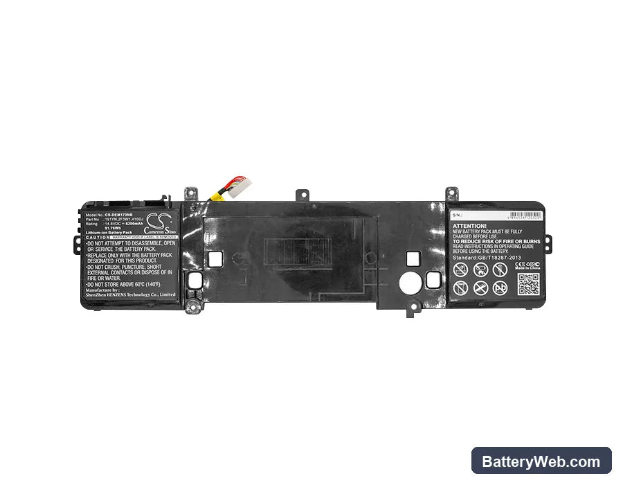 Dell Alienware 15 R1 Replacement Battery, 14.8V, 6200mAh, Li-ion 5
