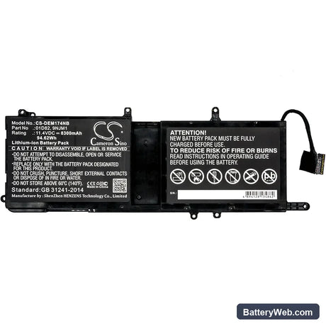 Dell Alienware 15 R3 Replacement Battery, 11.4V, 8300mAh, Li-ion 3
