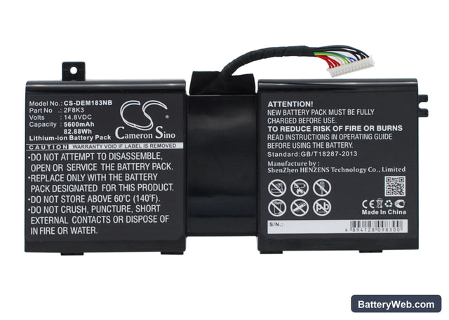 Dell Alienware 17 Replacement Battery, 14.8V, 5600mAh, Li-ion 1