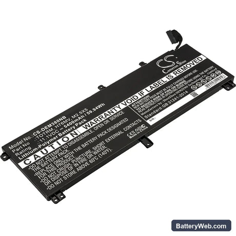 Dell Precision M3800 Replacement Battery, 11.1V, 5400mAh, Li-Polymer 1