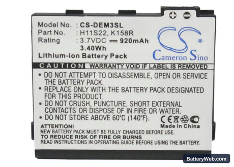 Dell Mini 3 Replacement Battery, 3.7V, 920mAh, Li-ion 5