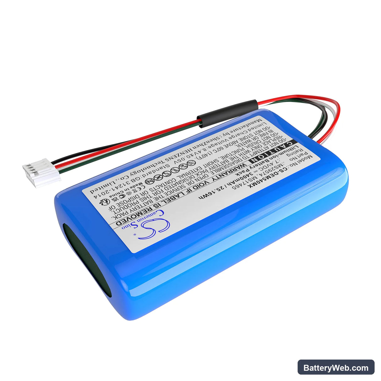 Drager Infinity M540 Replacement Battery, 7.4V, 3400mAh, Li-ion 2