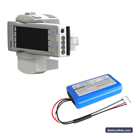 Drager Infinity M540 Replacement Battery, 7.4V, 3400mAh, Li-ion 6