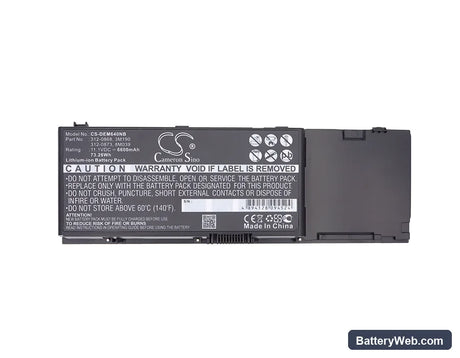 Dell Precision M6400 Replacement Battery, 11.1V, 6600mAh, Li-ion 3
