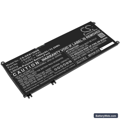 Dell Chromebook 13 3380-6TXJ4 Replacement Battery, 7.6V, 7000mAh, Li-Polymer 1