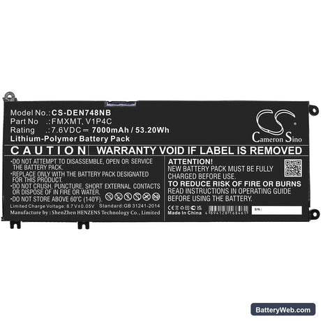Dell Chromebook 13 3380-6TXJ4 Replacement Battery, 7.6V, 7000mAh, Li-Polymer 3
