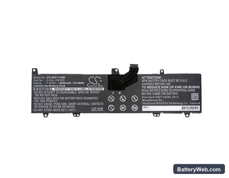 Dell Inspiron 11 3000 Replacement Battery, 7.6V, 4000mAh, Li-ion 5