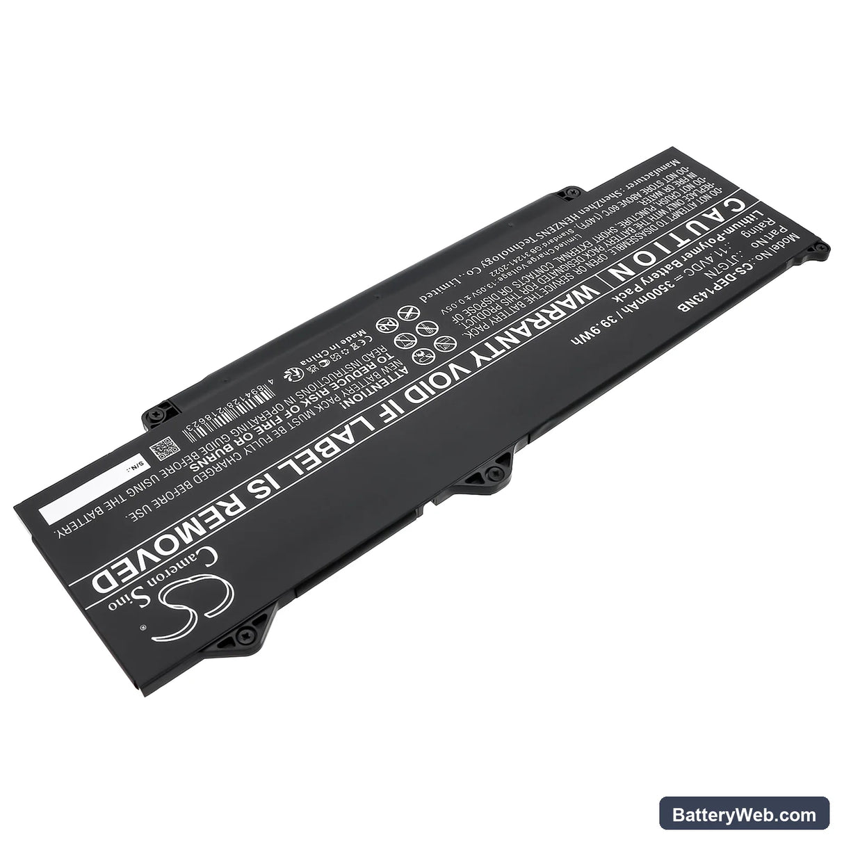 Dell Latitude 13 5340 Replacement Battery, 11.4V, 3500mAh, Li-Polymer 2