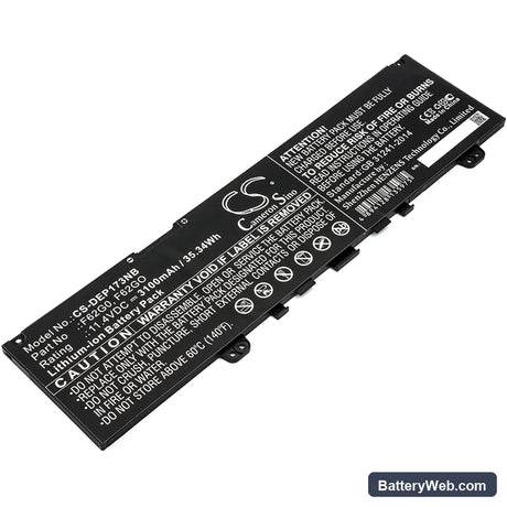 Dell Inspiron 7373 Replacement Battery, 11.4V, 3100mAh, Li-ion 1