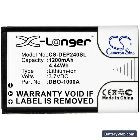 Doro 6821 Replacement Battery, 3.7V, 1200mAh, Li-ion 3