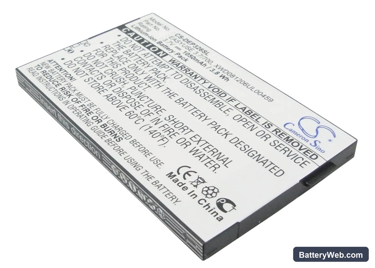 Doro PhoneEasy 326 Replacement Battery, 3.7V, 1050mAh, Li-ion 1