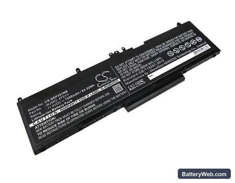 Dell Precision 3510 Replacement Battery, 11.4V, 7300mAh, Li-ion 1