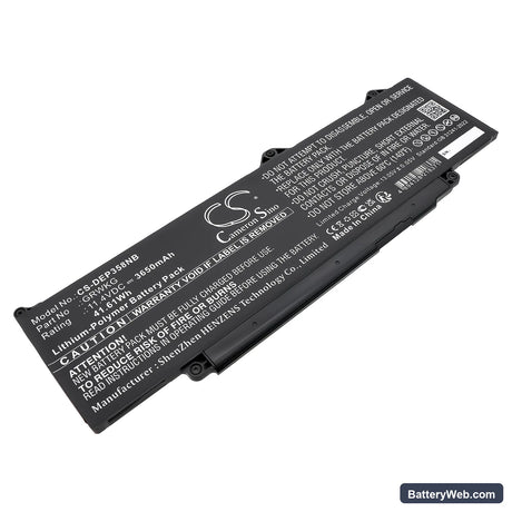 Dell Precision 15 3580 Replacement Battery, 11.4V, 3650mAh, Li-Polymer 1