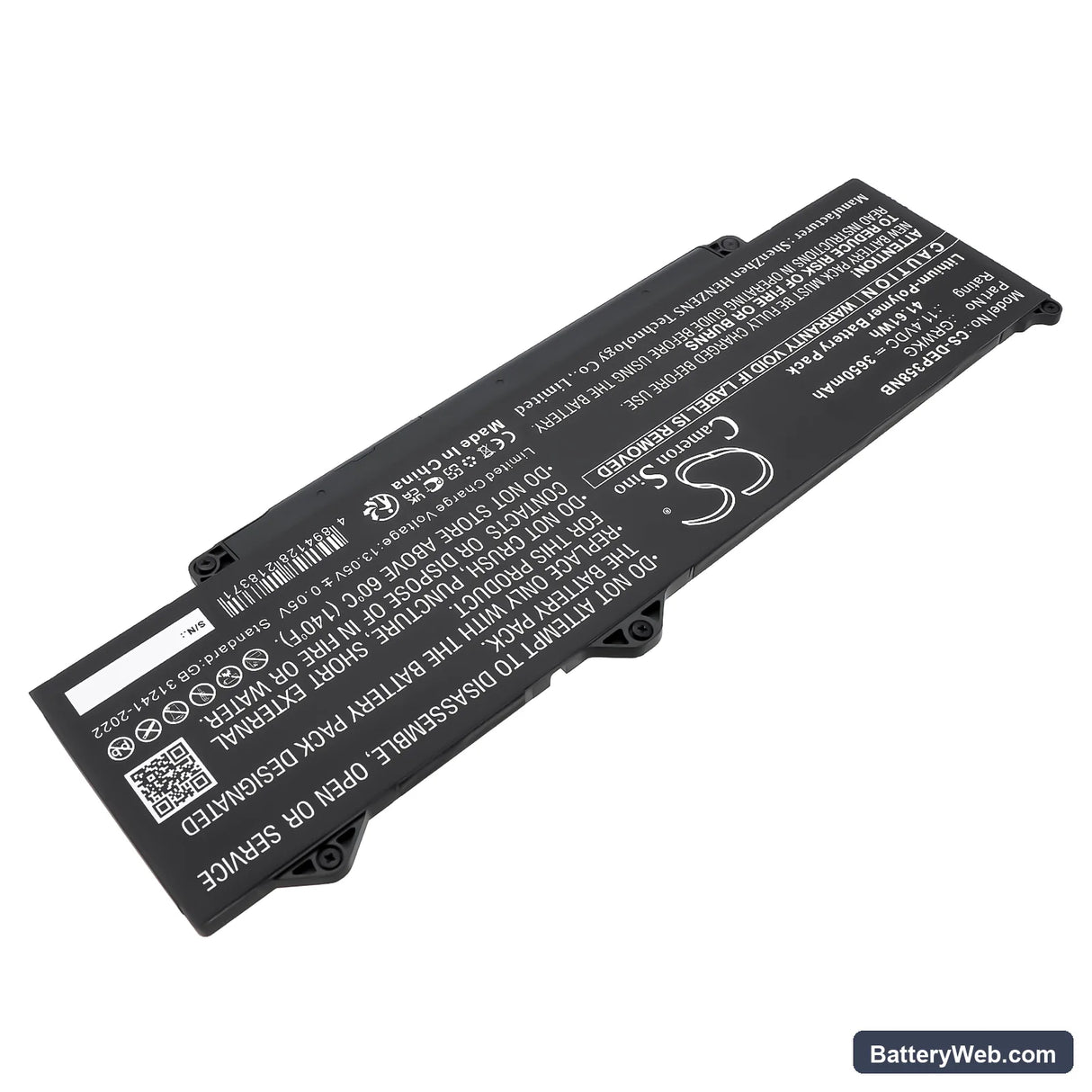 Dell Precision 15 3580 Replacement Battery, 11.4V, 3650mAh, Li-Polymer 2