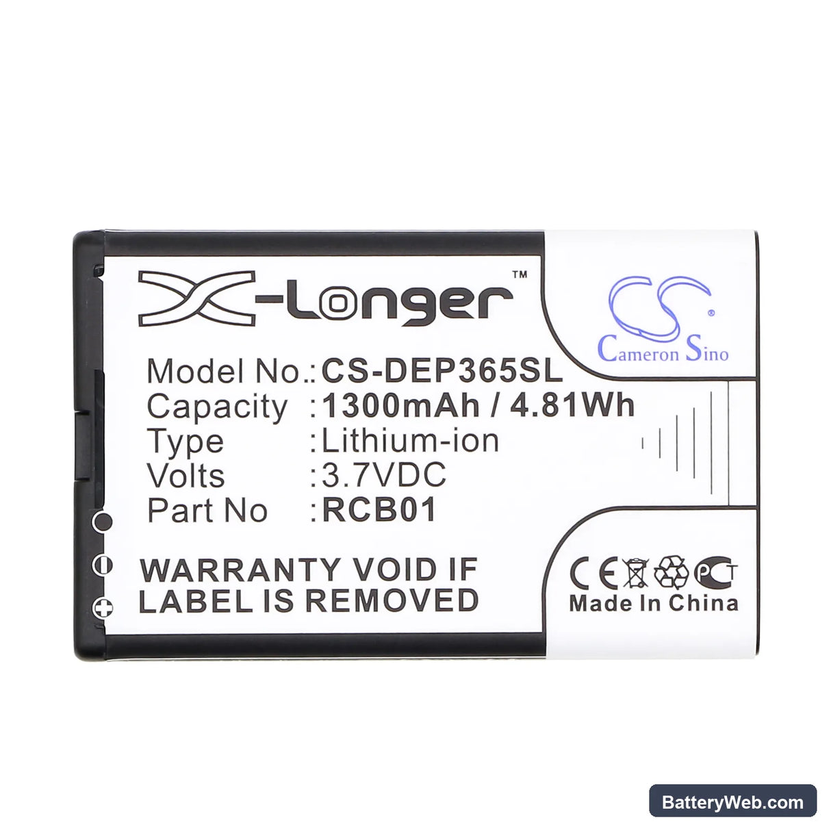 Doro Primo 365 Replacement Battery, 3.7V, 1300mAh, Li-ion 5