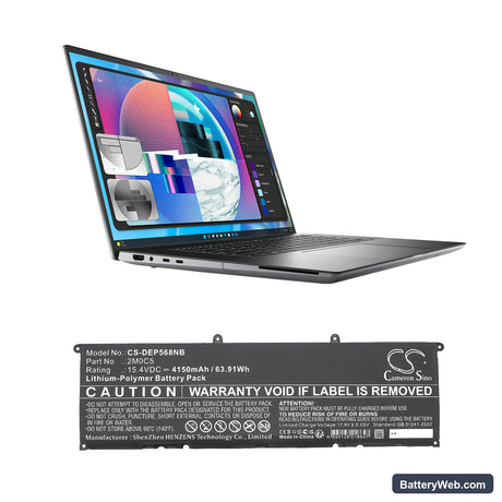 Dell Precision 5680 Replacement Battery, 15.4V, 4150mAh, Li-Polymer 6