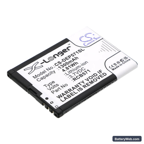 Doro Primo 571 Replacement Battery, 3.7V, 1300mAh, Li-ion 1