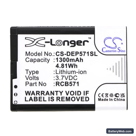 Doro Primo 571 Replacement Battery, 3.7V, 1300mAh, Li-ion 3