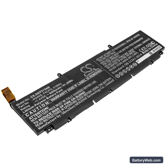 Dell Precision 5750 KVPMY Replacement Battery, 11.4V, 8000mAh, Li-Polymer 1