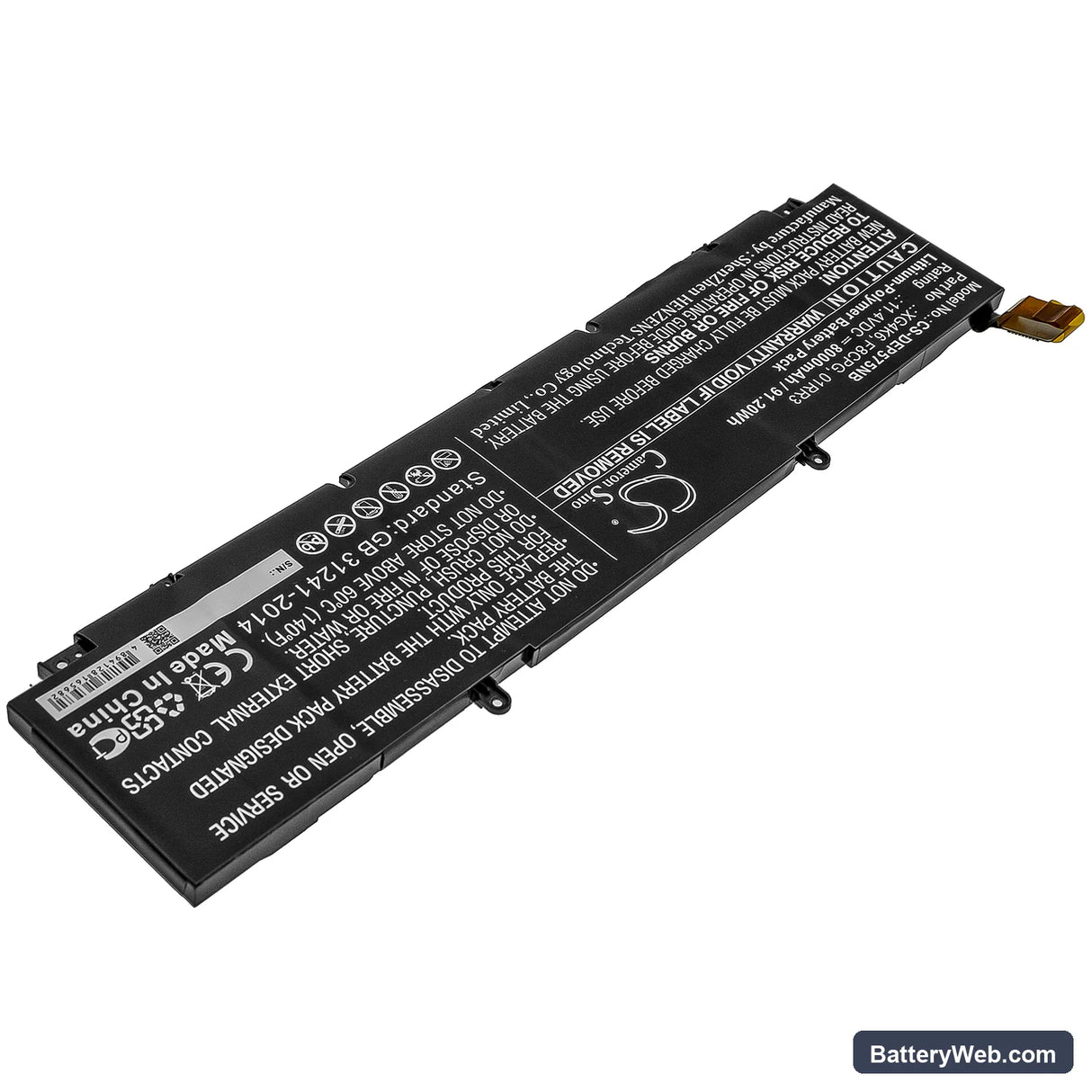 Dell Precision 5750 KVPMY Replacement Battery, 11.4V, 8000mAh, Li-Polymer 2