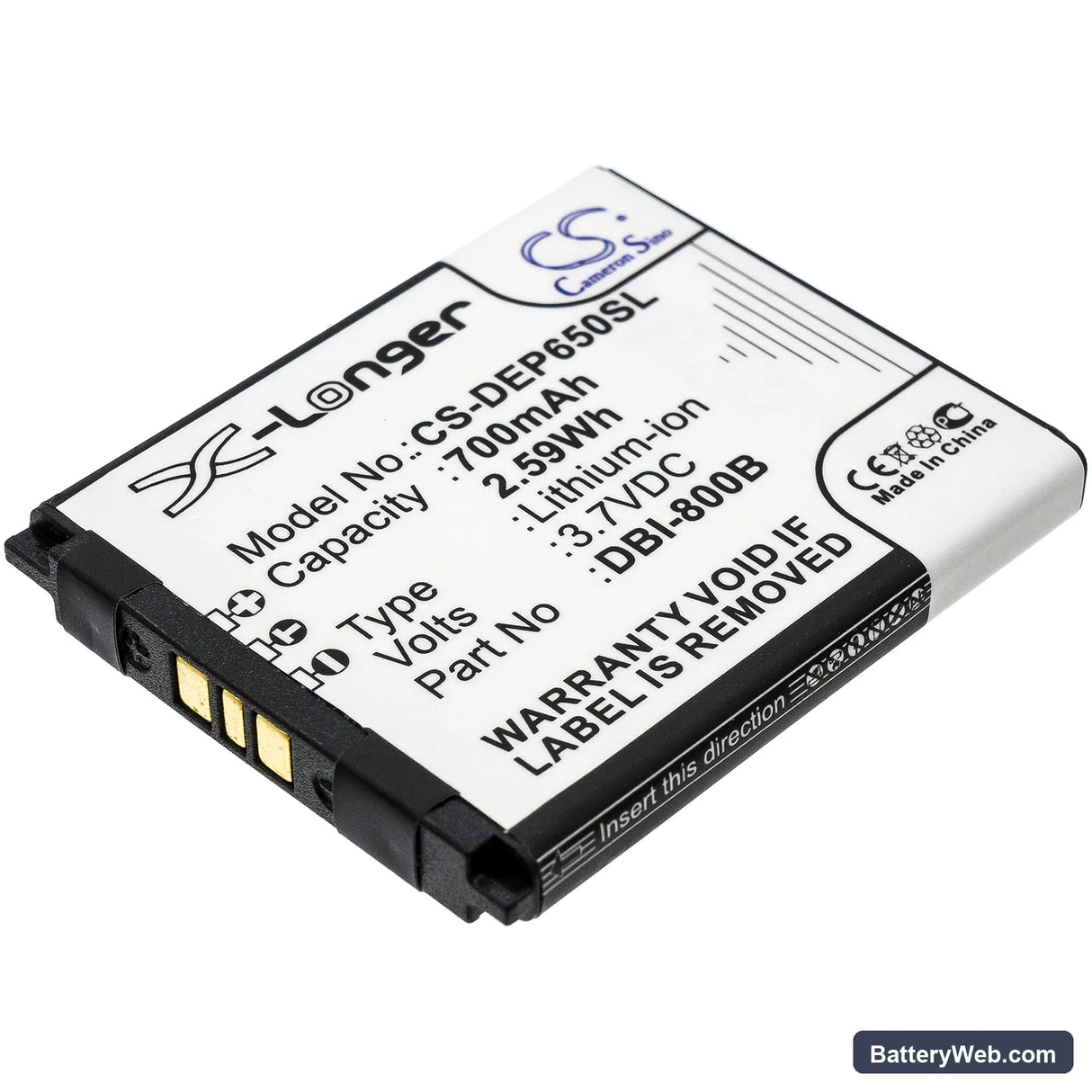 Doro Liberto 650 Replacement Battery, 3.7V, 700mAh, Li-ion 1
