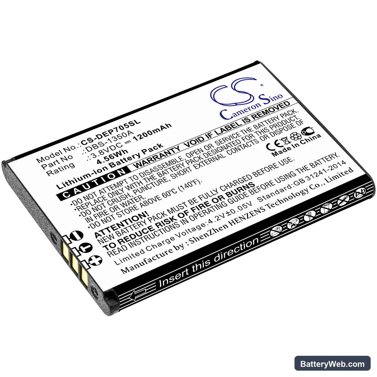 Doro SmartEasy 7050 Replacement Battery, 3.8V, 1200mAh, Li-ion 1