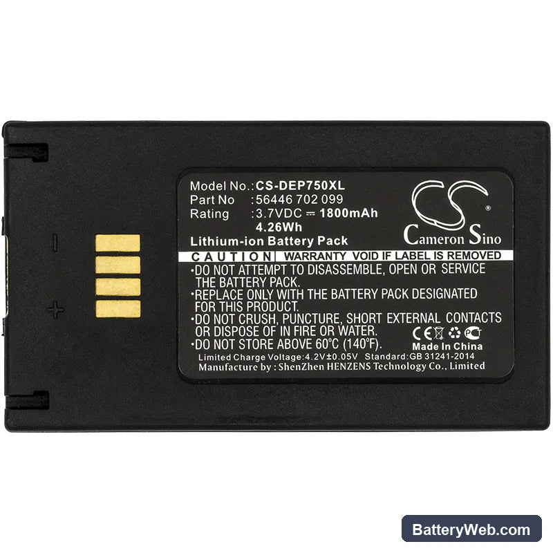Vokkero GUARD CHX1 Replacement Battery, 3.7V, 1800mAh, Li-ion 3