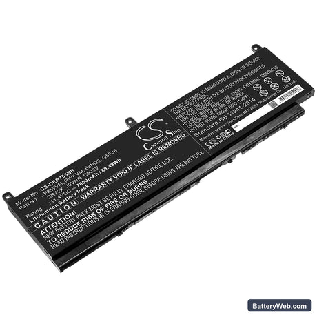 Dell Precision 7550 Replacement Battery, 11.4V, 7850mAh, Li-ion 1
