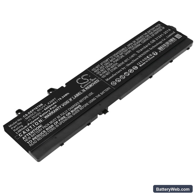 Dell Precision 7670 Replacement Battery, 11.55V, 6800mAh, Li-Polymer 1