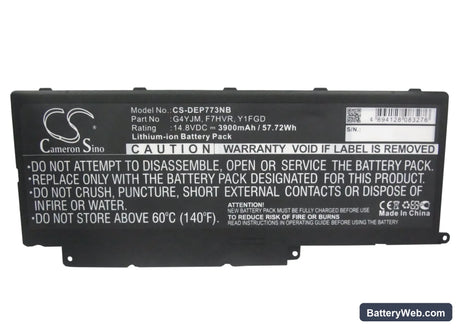 Dell Inspiron 7737 Replacement Battery, 14.8V, 3900mAh, Li-ion 5
