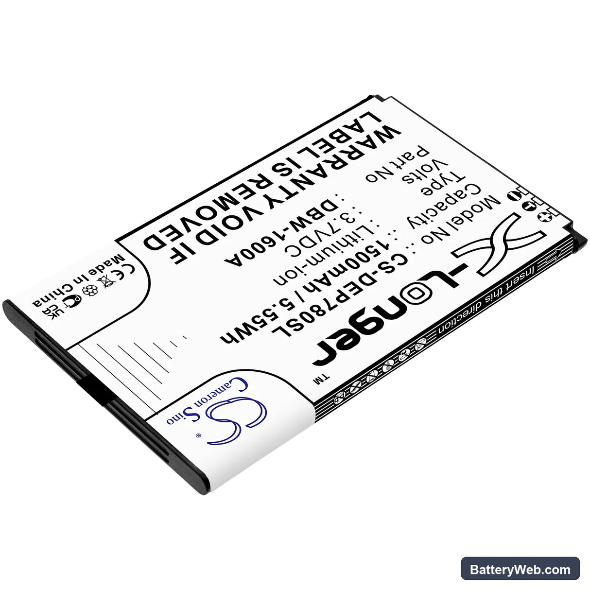 Doro 7010 Replacement Battery, 3.7V, 1500mAh, Li-ion 2
