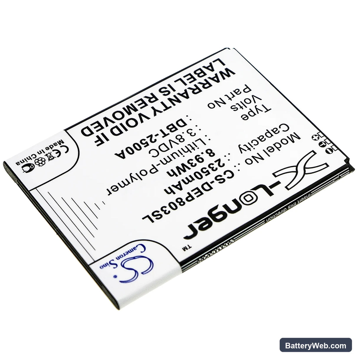 Doro 8035 Replacement Battery, 3.8V, 2350mAh, Li-Polymer 2