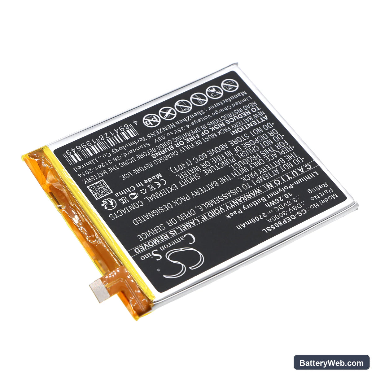 Doro 8050 Replacement Battery, 3.8V, 2700mAh, Li-Polymer 2