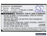 Doro Liberto 825 Replacement Battery, 3.7V, 1700mAh, Li-ion 5