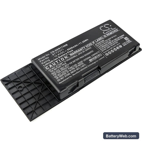 Dell Alienware M17x R3 Replacement Battery, 10.8V, 6600mAh, Li-ion 1